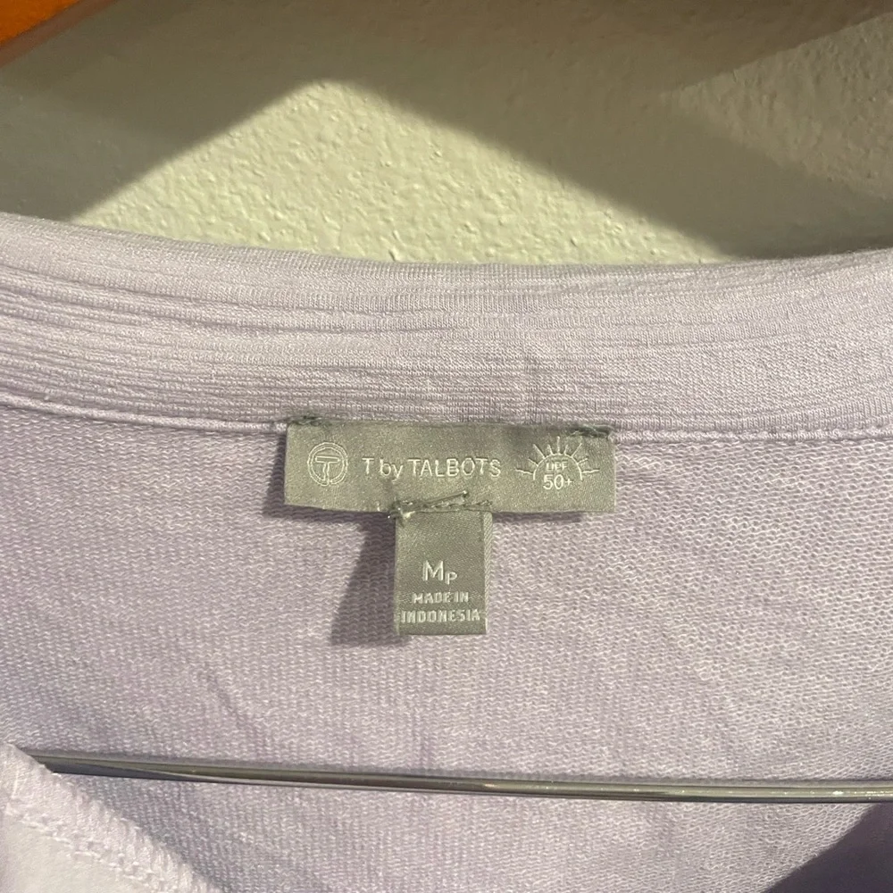 Talbots Soft Lavender Knit Top‎ Size Medium - Picture 5 of 5